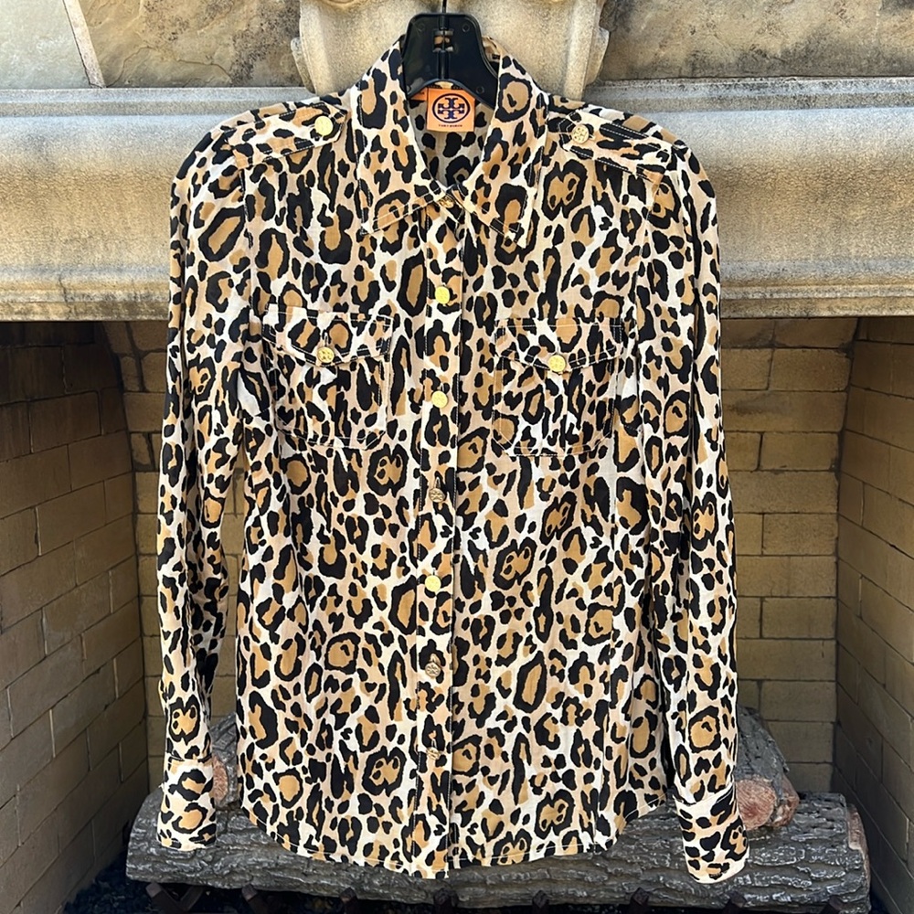 TORY BURCH Leopard Print Women’s Blouse. SZ 0.